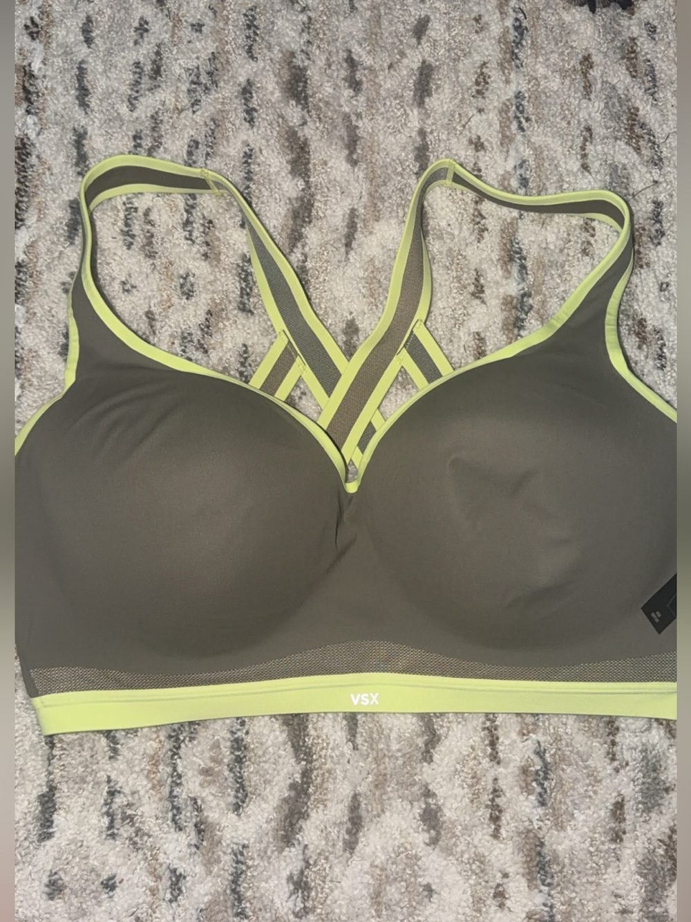 VSX Olive & Lime Strappy Sports Bra